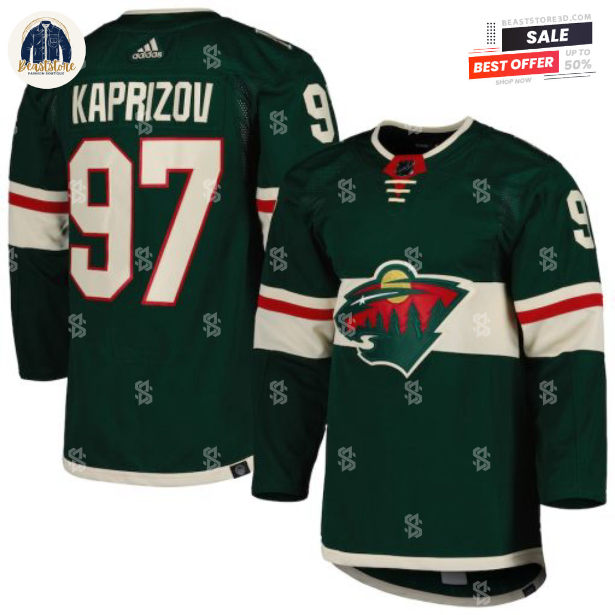 Minnesota Wild Kirill Kaprizov Green Home Adidas NHL Hockey Jerseys
