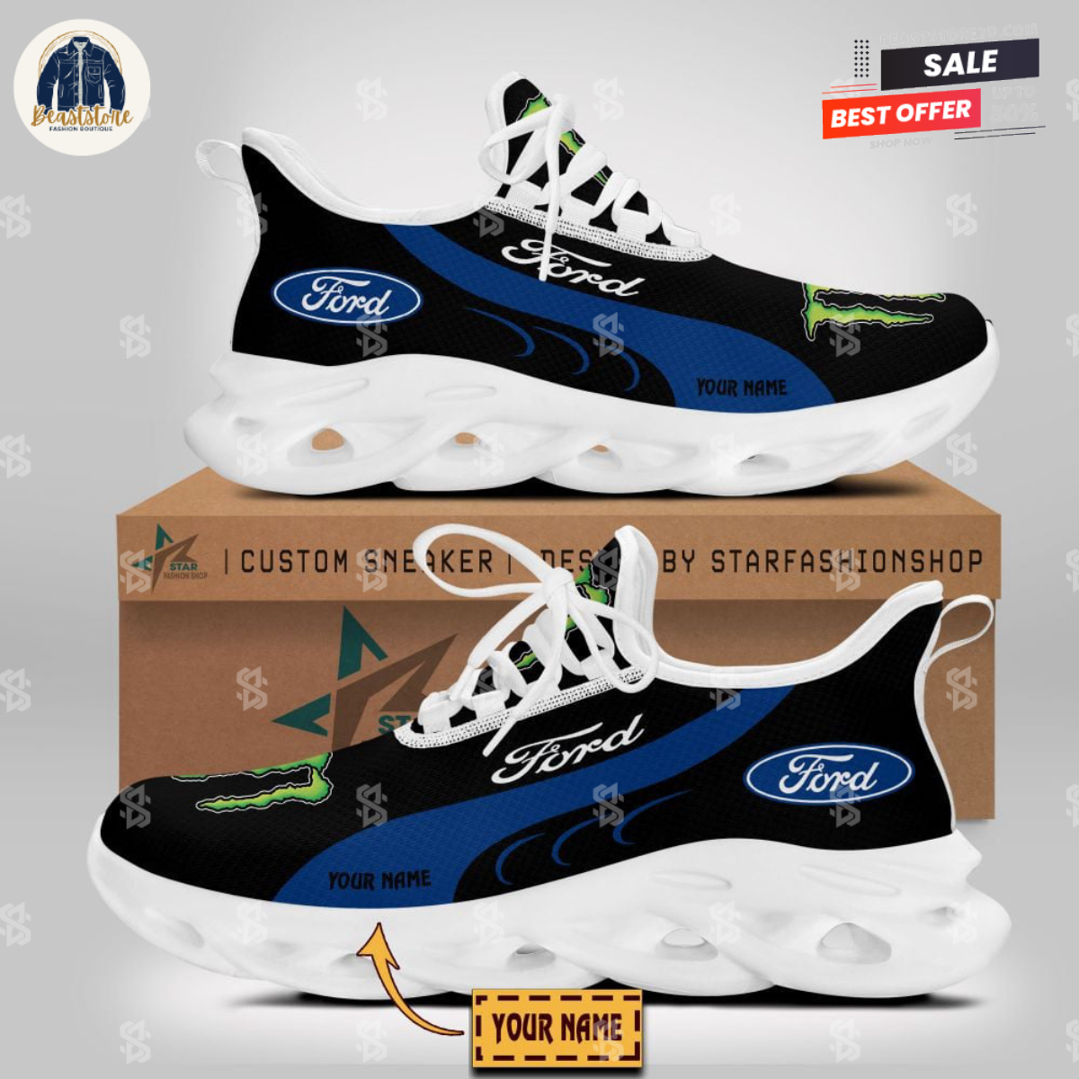 Monster Ford Motor Logo Trending Personalized Max Soul Shoes