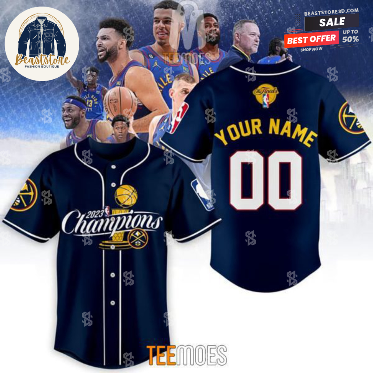 NBA Champs 2023 Nuggets Customized Baseball Jersey