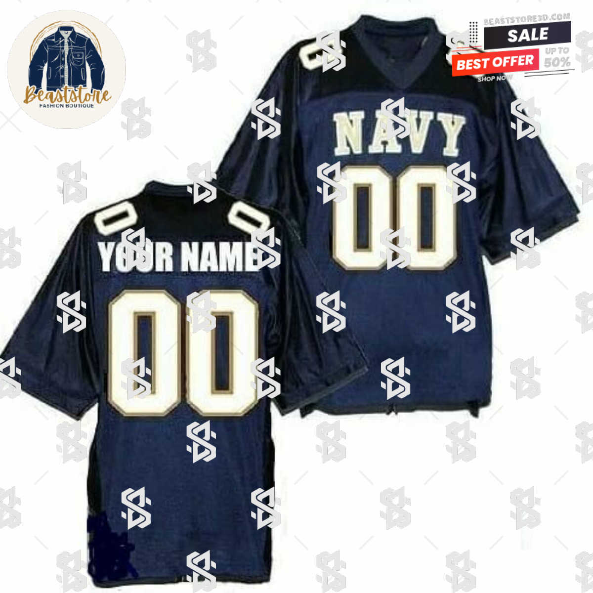 Navy Midshipmen Custom Jersey Football Jersey Blue