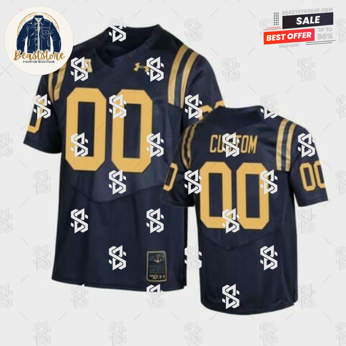 Navy Midshipmen Custom Jersey Name Number Navy College Football Replica
