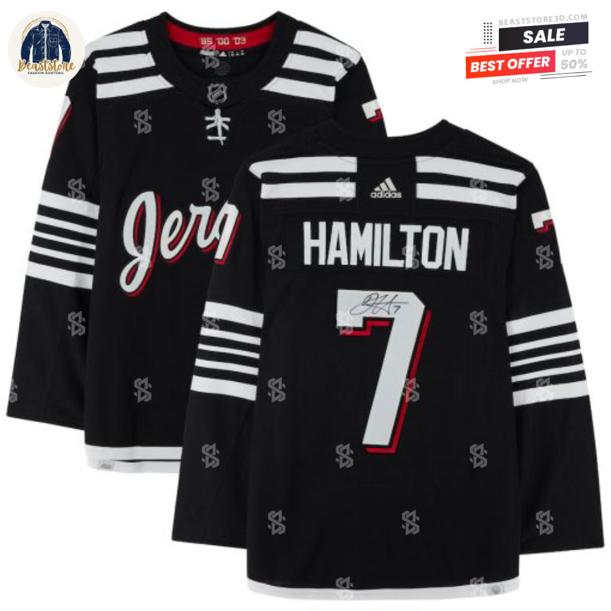 New Hockey Jerseys Devils Dougie Hamilton Black Alternate Adidas NHL Hockey Jerseys