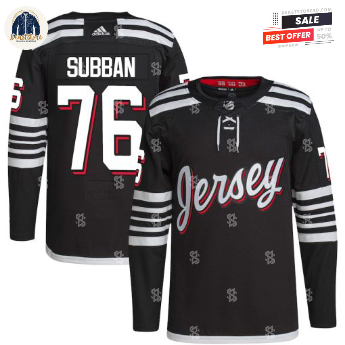 New Hockey Jerseys Devils P.K. Subban Black Alternate Adidas NHL Hockey Jerseys
