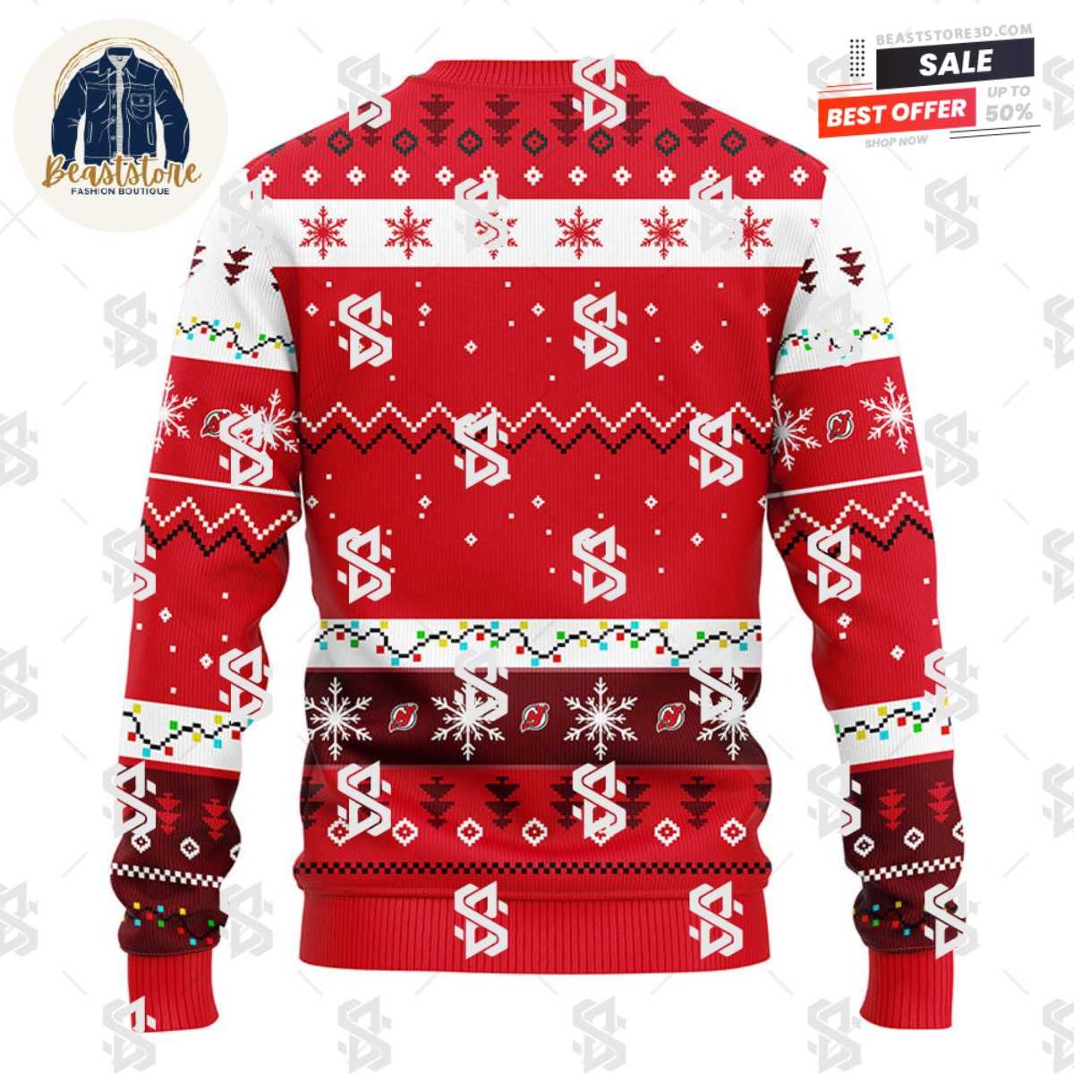 New Jersey Devils Dabbing Santa Claus Christmas Ugly Sweater