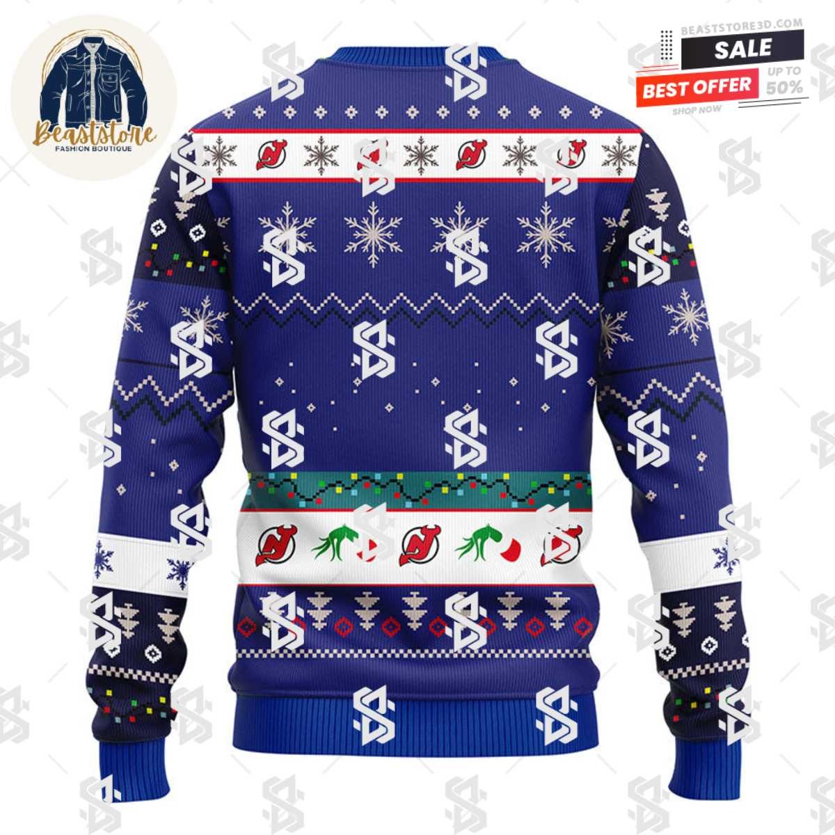 New Jersey Devils Grinch Christmas Ugly Sweater