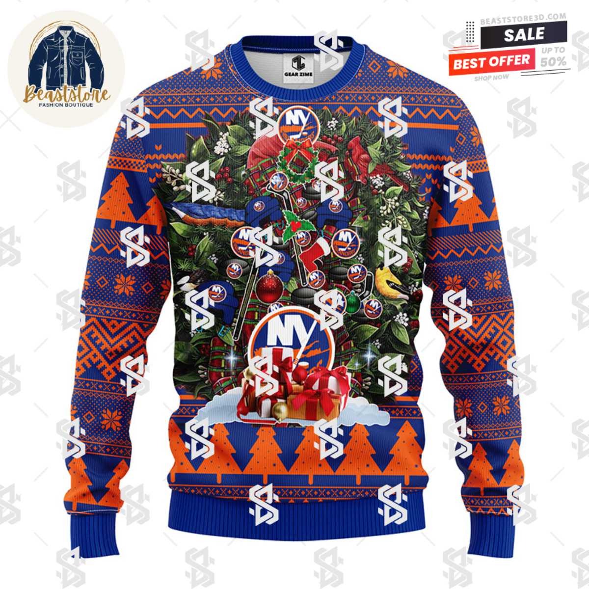 New York Islanders Christmas Ugly Sweater