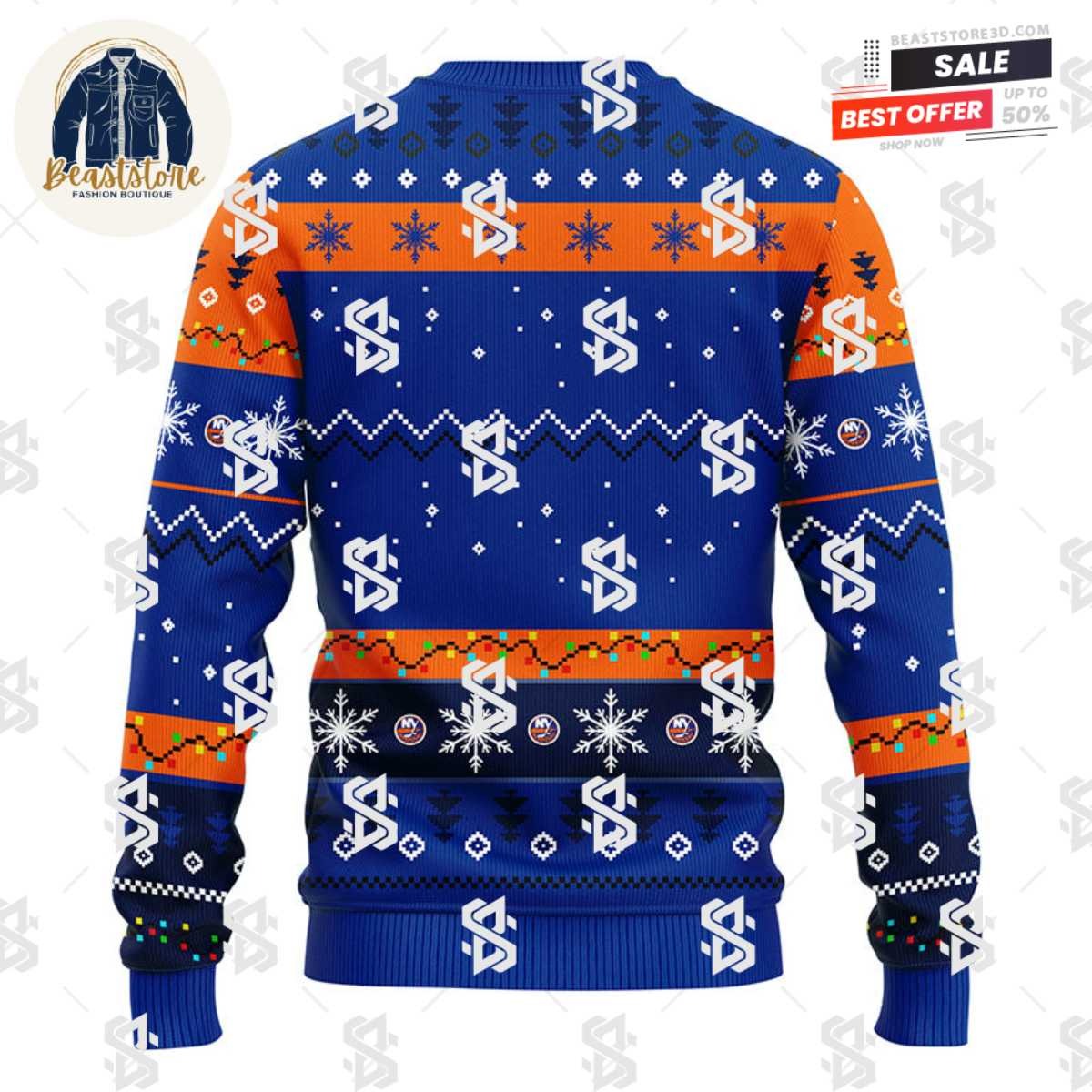 New York Islanders Dabbing Santa Claus Christmas Ugly Sweater