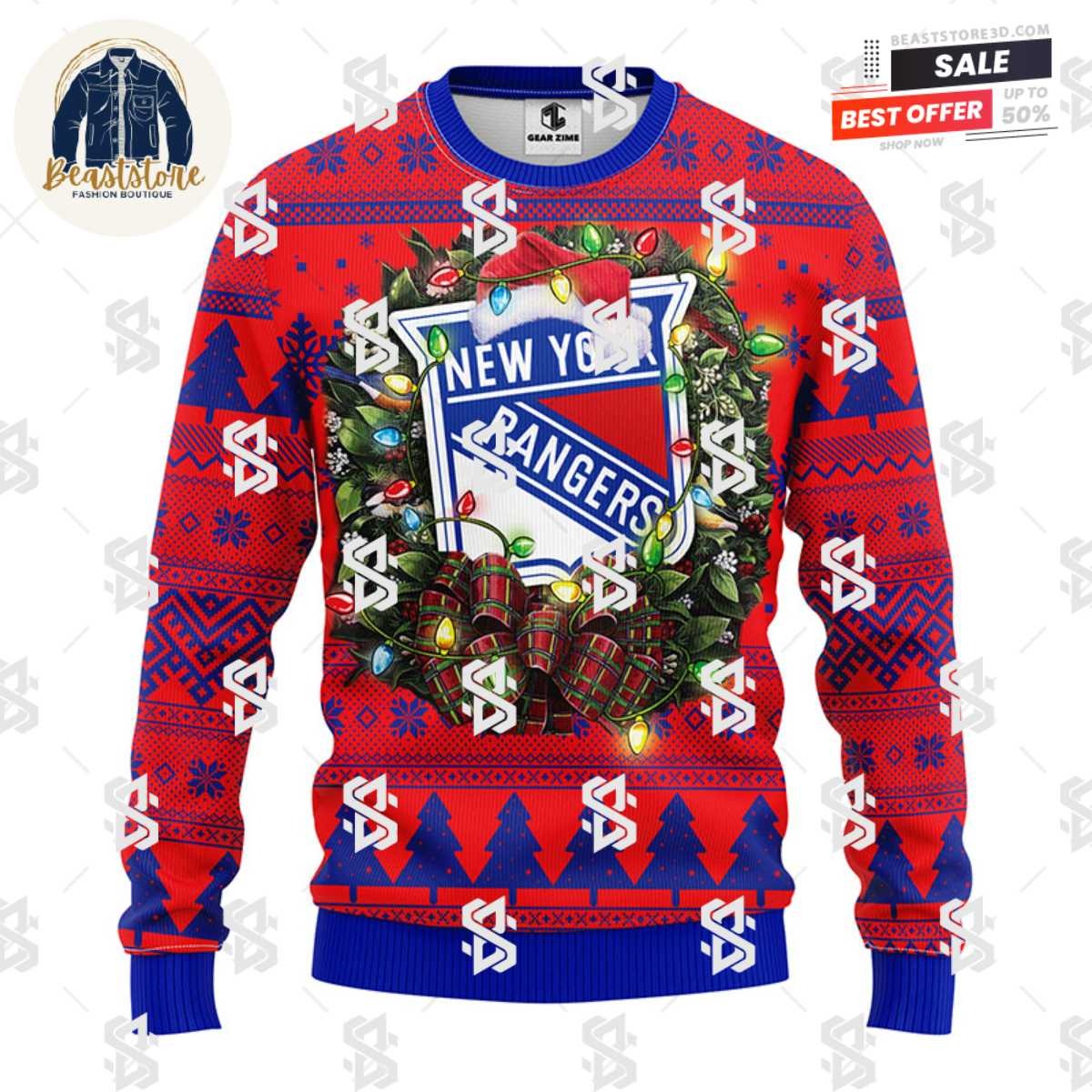 New York Rangers Christmas Ugly Sweater