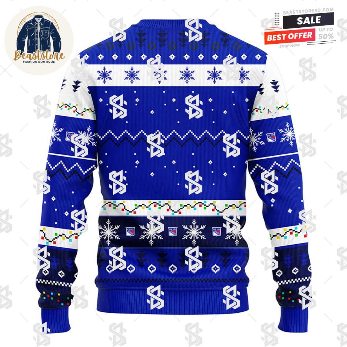 New York Rangers Dabbing Santa Claus Christmas Ugly Sweater