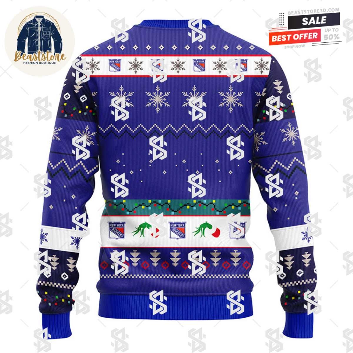 New York Rangers Grinch Christmas Ugly Sweater