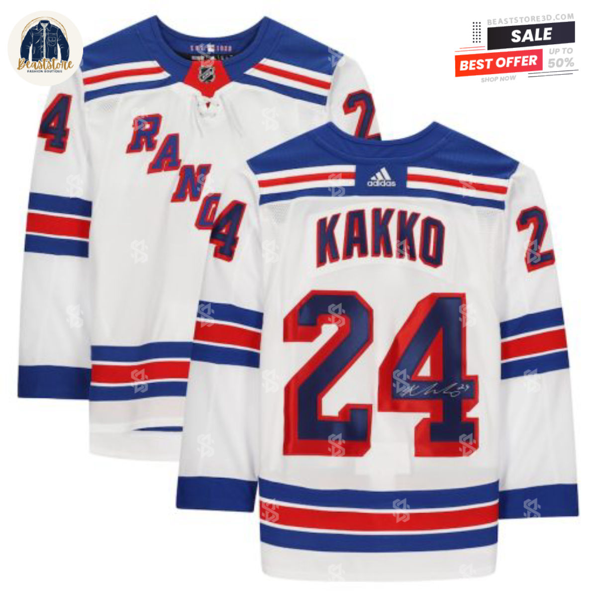 New York Rangers Kaapo Kakko White Adidas NHL Hockey Jerseys