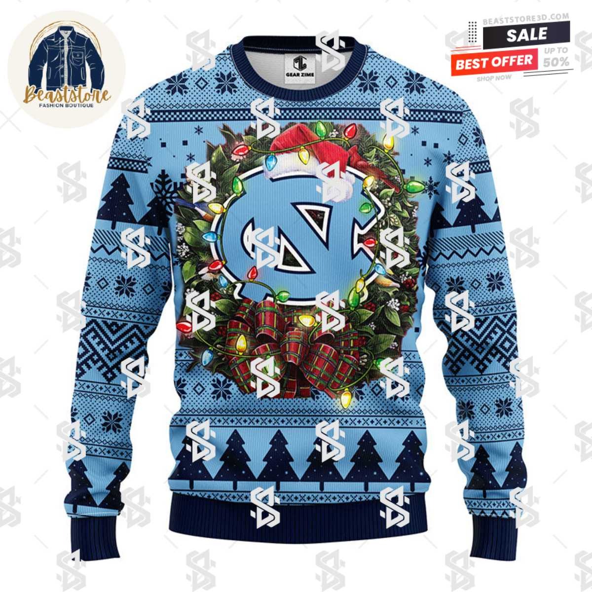 North Carolina Tar Heels Christmas Ugly Sweater