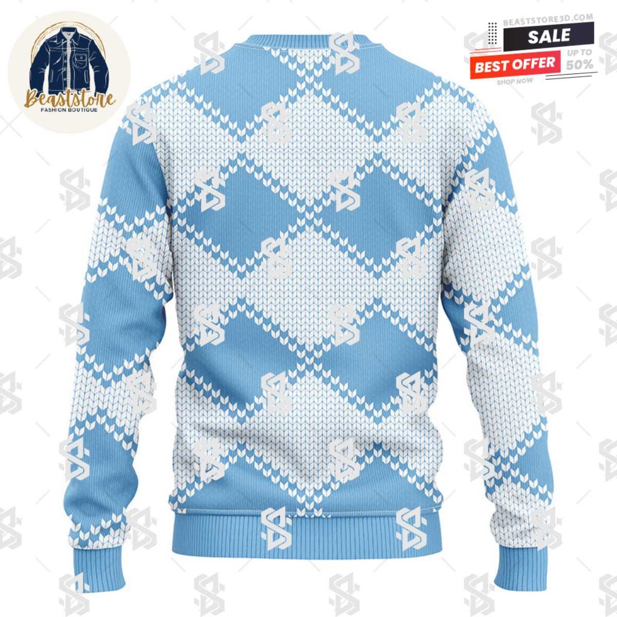 North Carolina Tar Heels Pub Dog Christmas Ugly Sweater