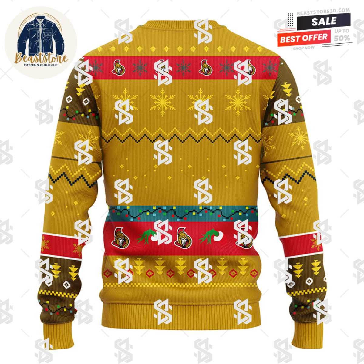 Ottawa Senators Grinch Christmas Ugly Sweater