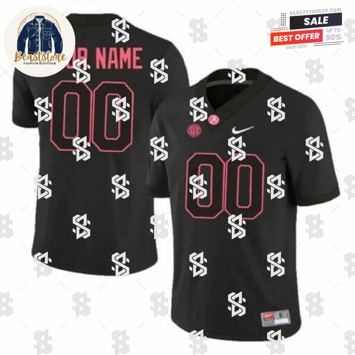 Personalized Alabama Crimson Tide Jersey 2019 NCAA Football Black