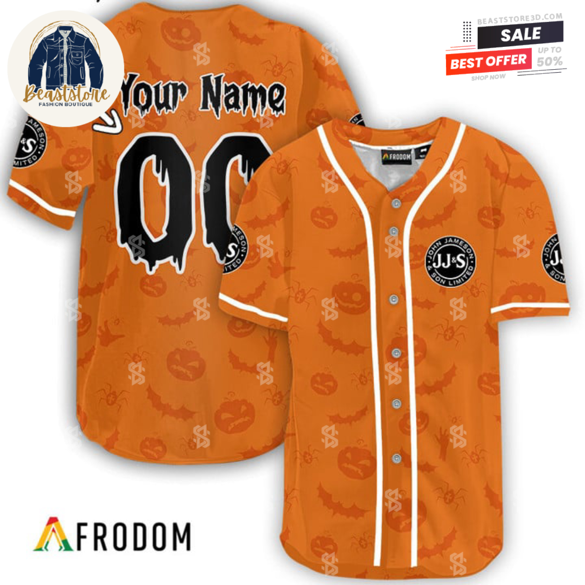 Personalized Jameson Halloween Patterns Baseball Jersey