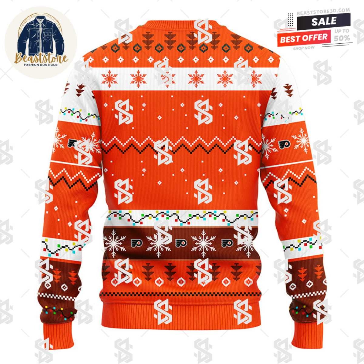 Philadelphia Flyers Hohoho Mickey Christmas Ugly Sweater
