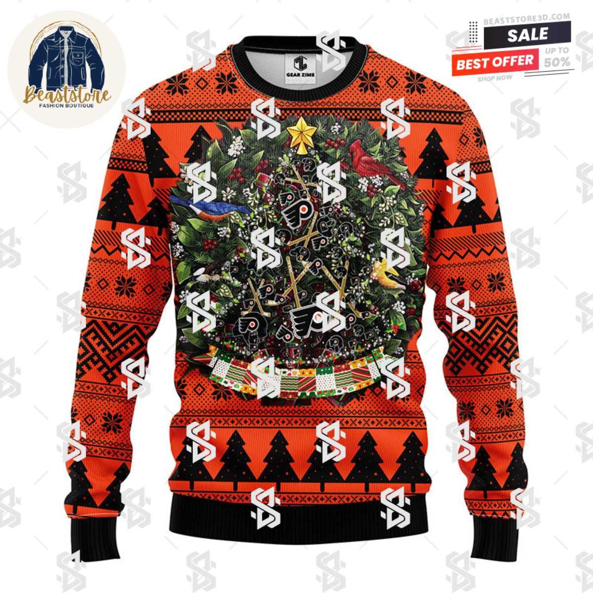 Philadelphia Flyers Tree Ball Christmas Ugly Sweater