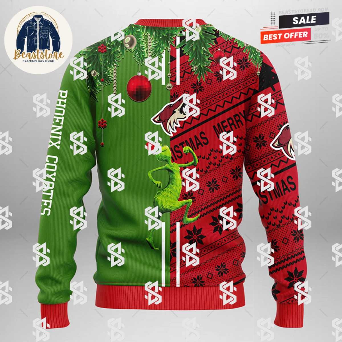 Phoenix Coyotes Grinch & Scooby-doo Christmas Ugly Sweater