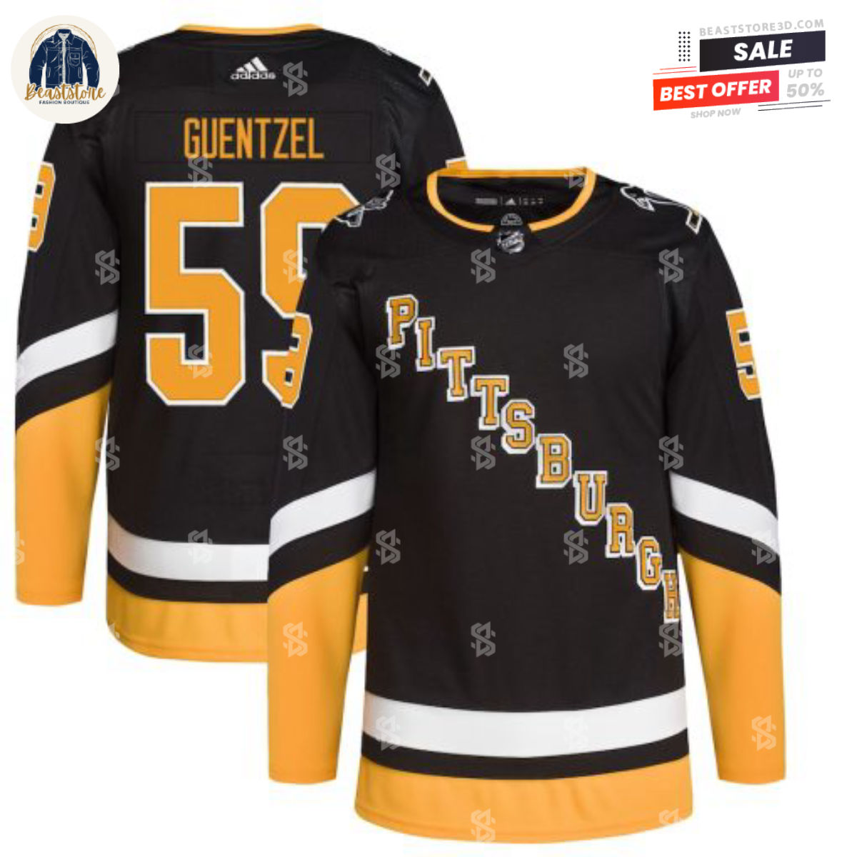 Pittsburgh Penguins Jake Guentzel Black Alternate Adiddas NHL Hockey Jerseys