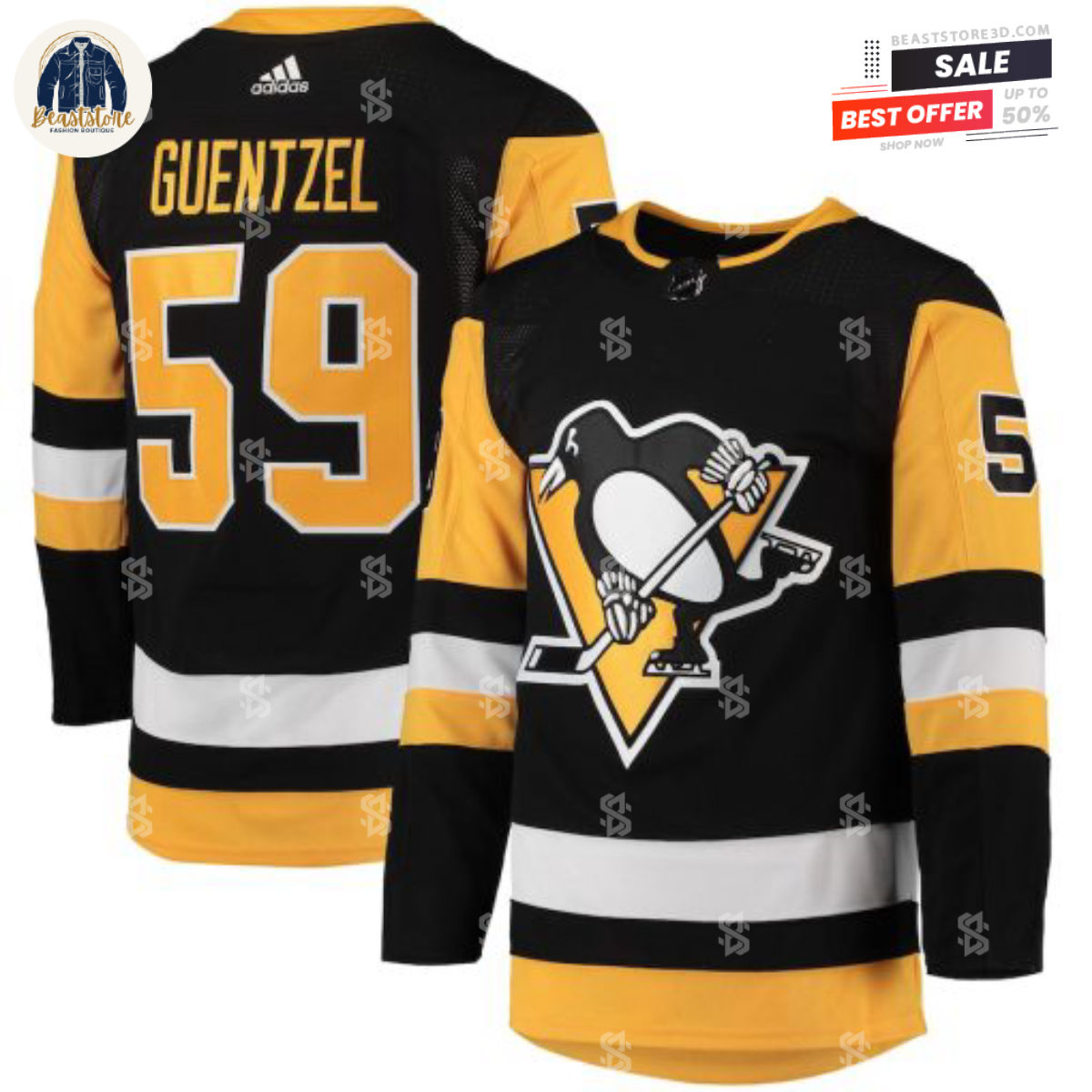 Pittsburgh Penguins Jake Guentzel Black Home Adidas NHL Hockey Jerseys