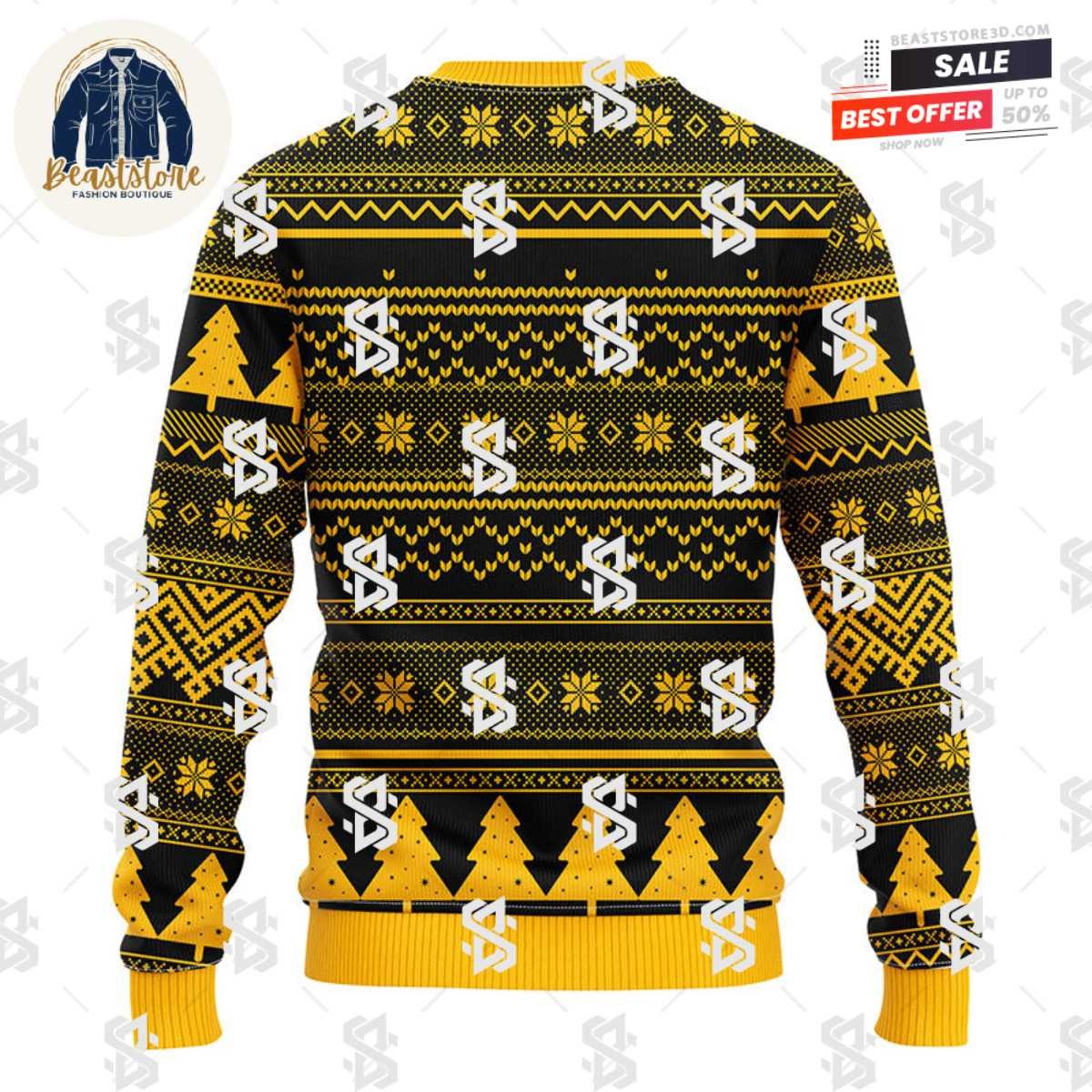 Pittsburgh Penguins Skull Flower Ugly Christmas Ugly Sweater