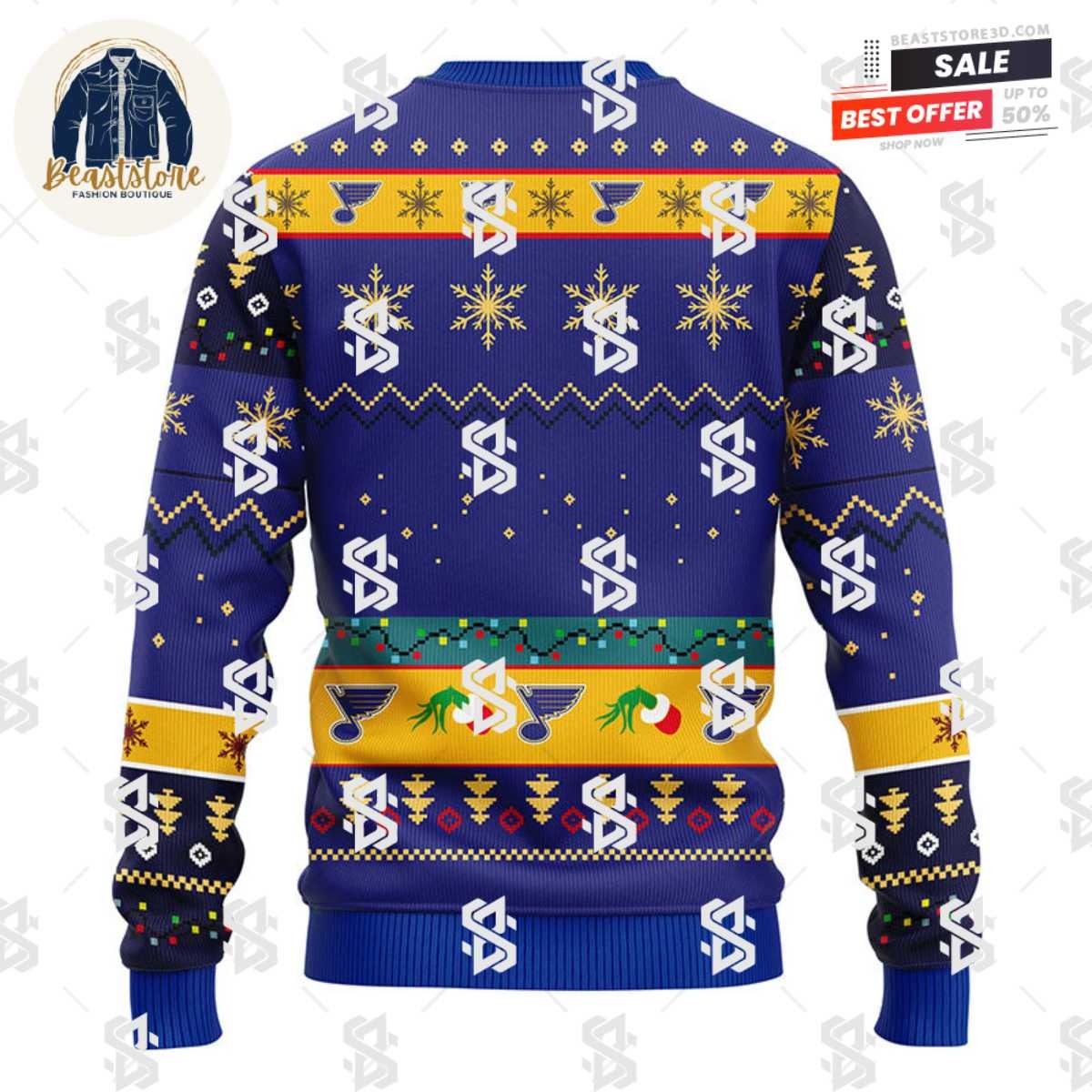 St. Louis Blues Grinch Christmas Ugly Sweater