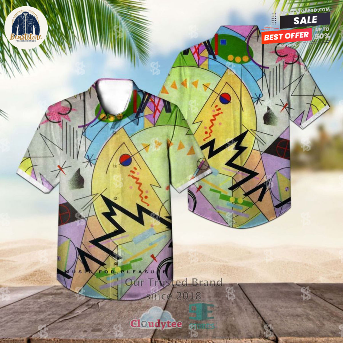 The Damned Band Music for Pleasure Album Hawaiian Shirt