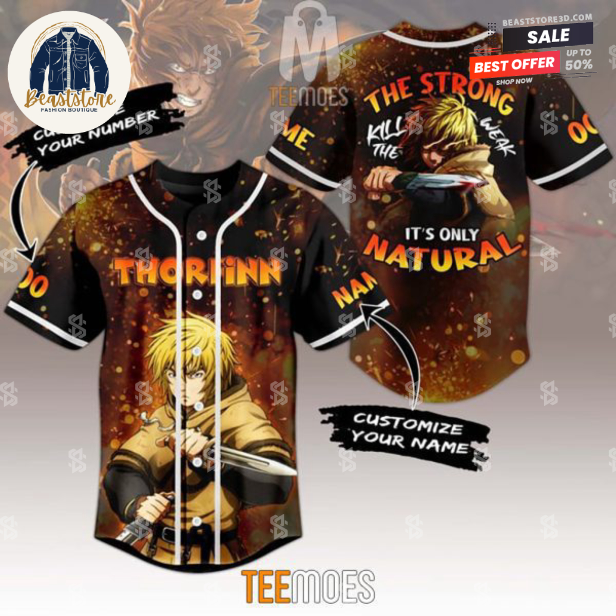 Thorfinn Vinland Saga Customized Baseball Jersey