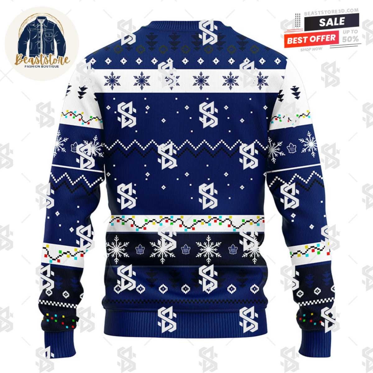 Toronto Maple Leafs Dabbing Santa Claus Christmas Ugly Sweater