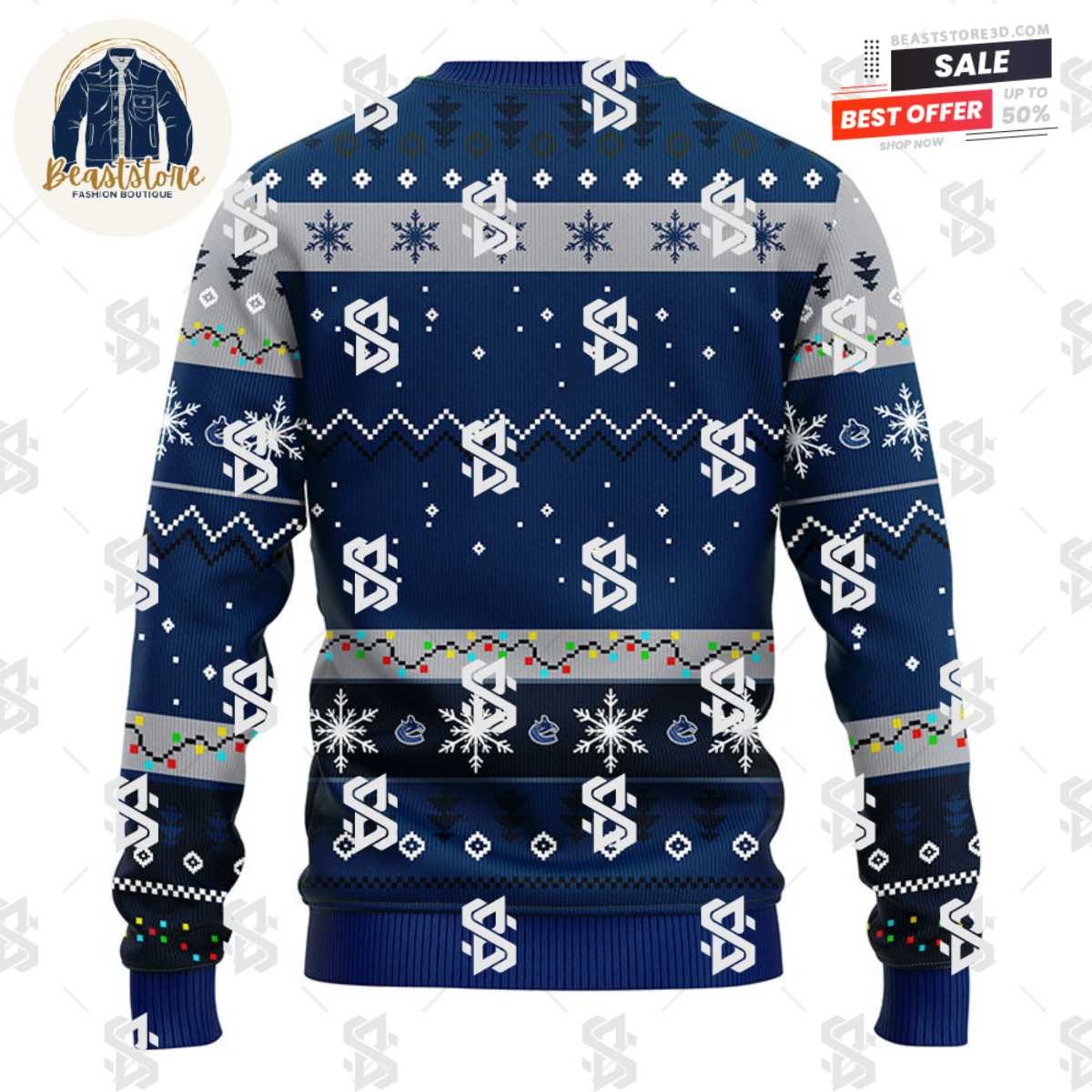 Vancouver Canucks Hohoho Mickey Christmas Ugly Sweater