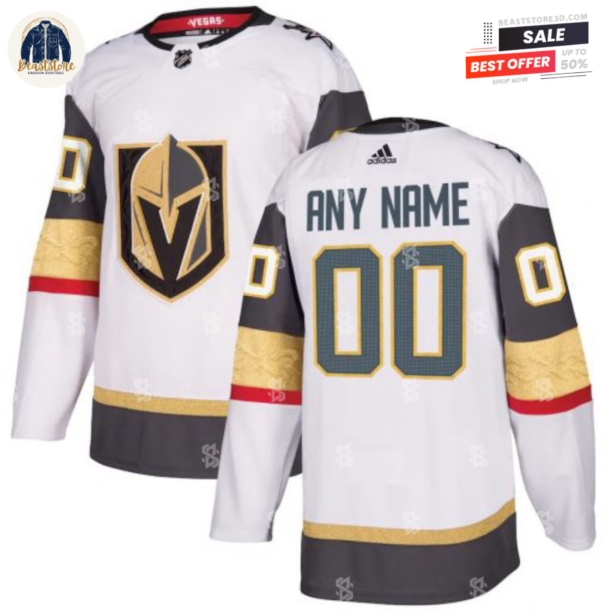 Vegas Golden Knights White Away Personalized NHL Hockey Jerseys