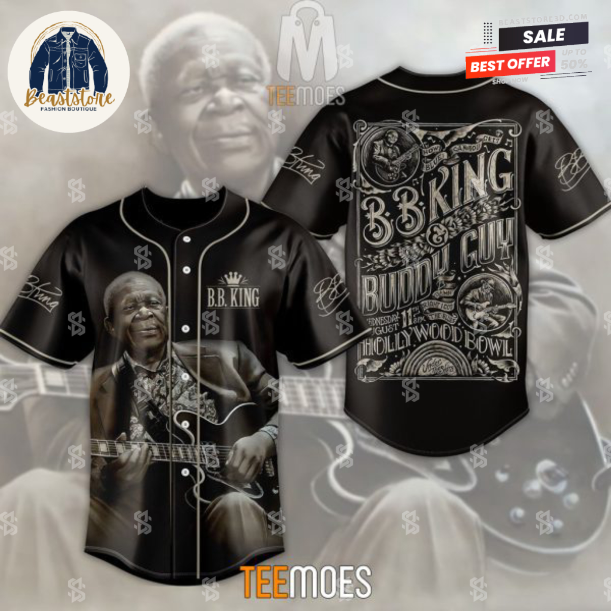 Vintage BB King Hollywood Bowl Baseball Jersey