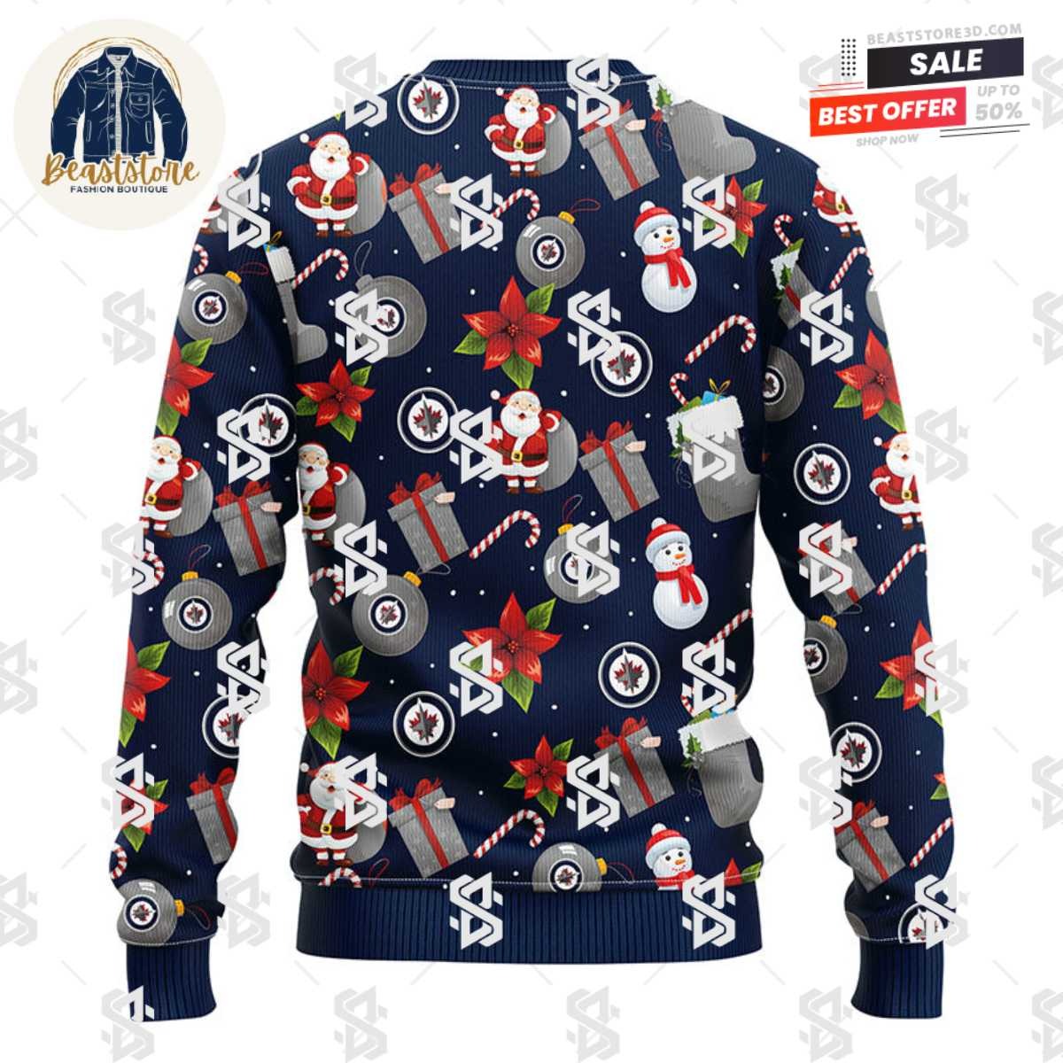 Winnipeg Jets Santa Claus Snowman Christmas Ugly Sweater