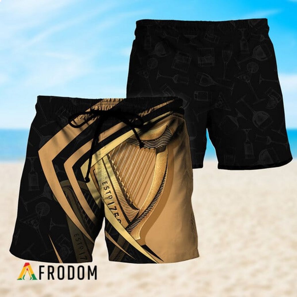 Guinness Beer Black Mix Esport Doodle Hawaiian Short