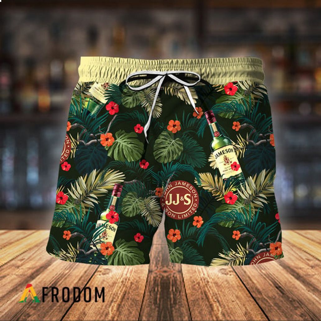 Jameson Whiskey Aloha Summer Flowers Hawaiian Short