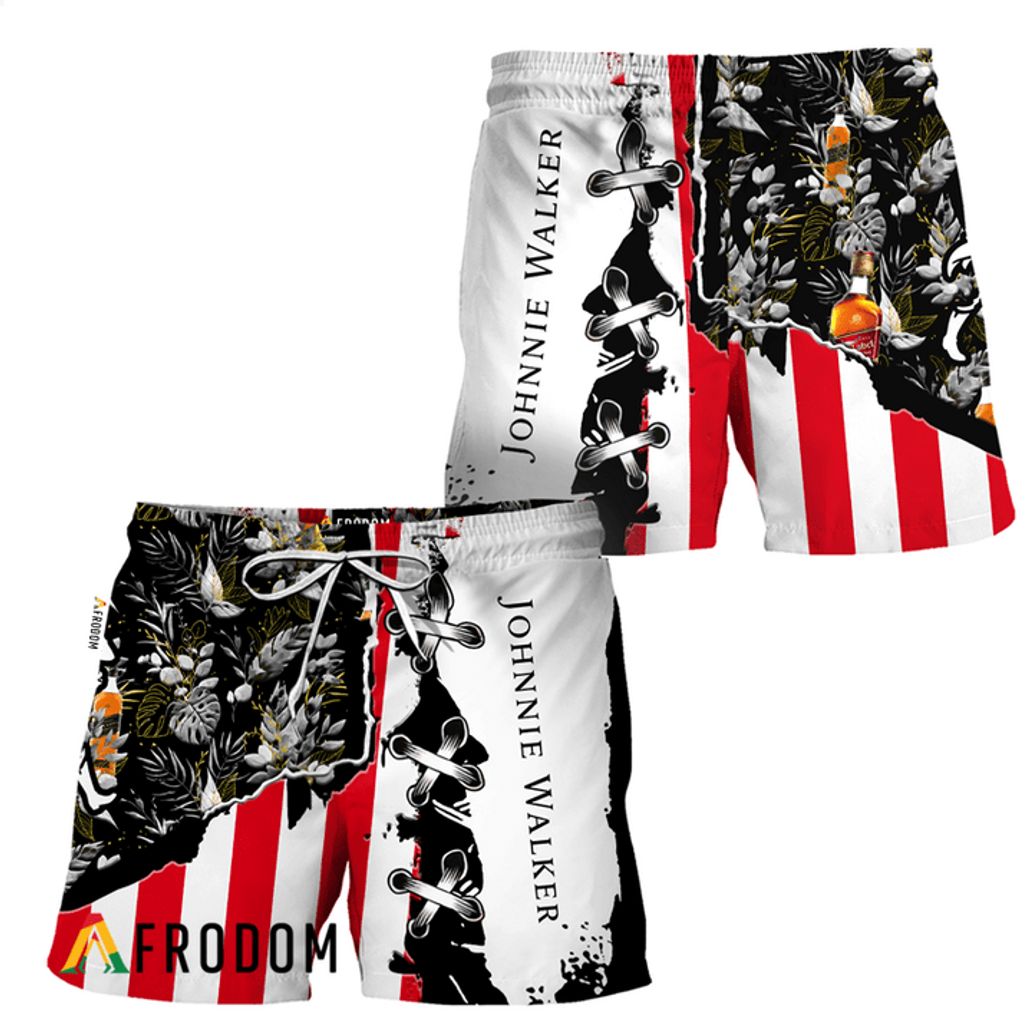 Johnnie Walker Vintage Tropical Flower Hawaiian Short