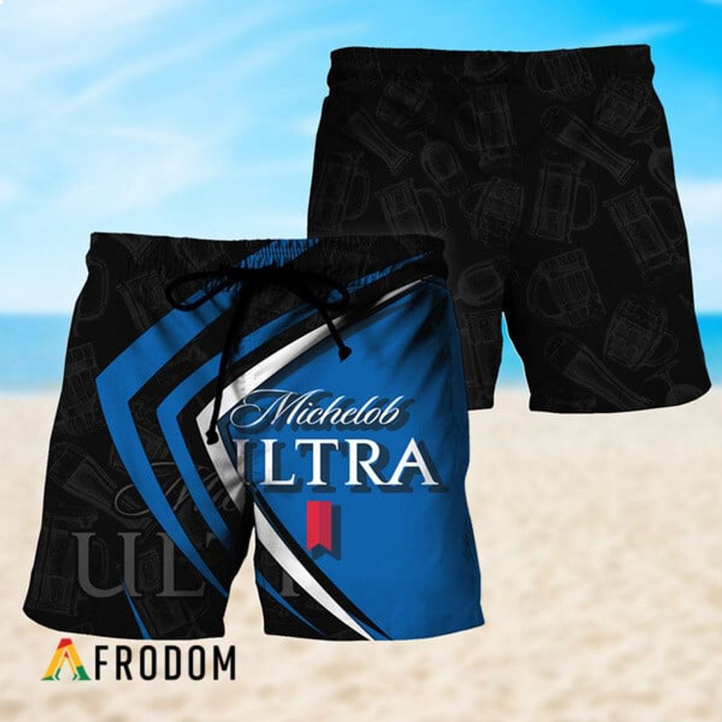 Michelob ULTRA Beer Black Mix Esport Doodle Hawaiian Short