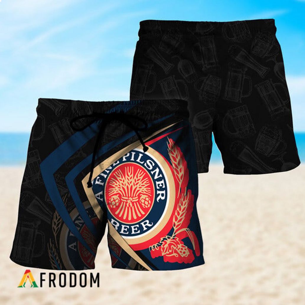 Miller Lite Beer Black Mix Esport Doodle Hawaiian Short