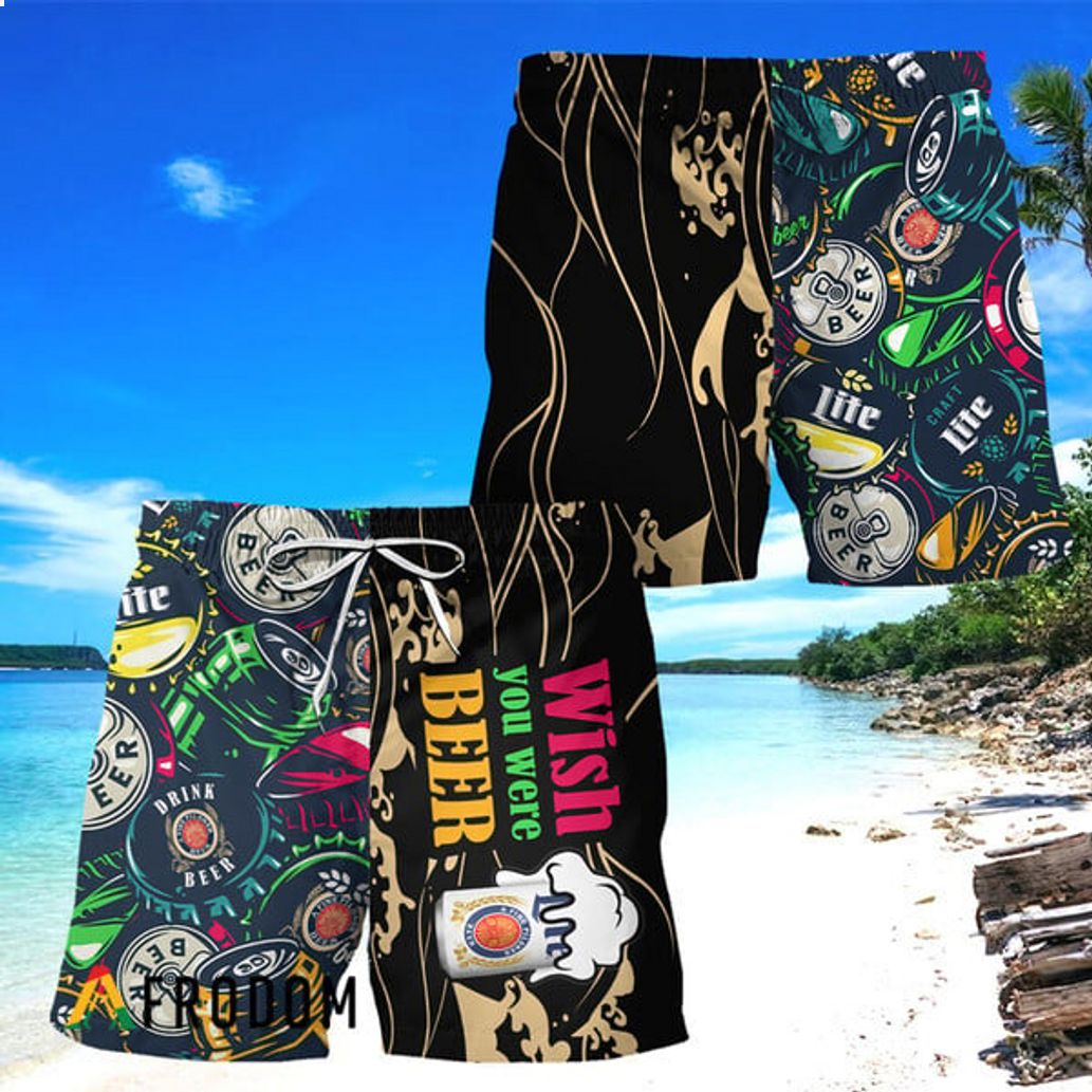 Miller Lite Wish You Were Beer Hawaiian Short