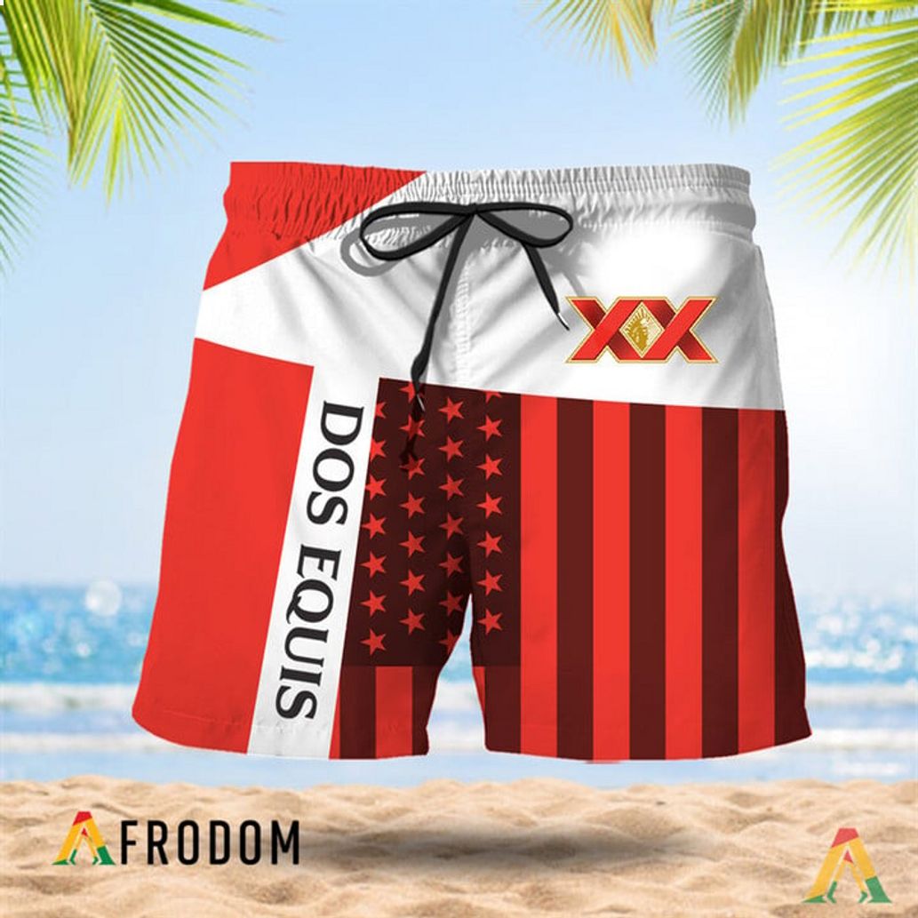 Patch Dos Equis American Flag Hawaiian Short