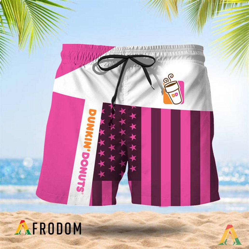 Patch Dunkin Donut American Flag Hawaiian Short