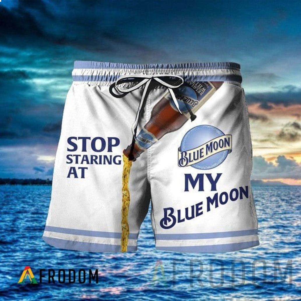 Stop Staring At My Blue Moon Beer Hawaiian Short