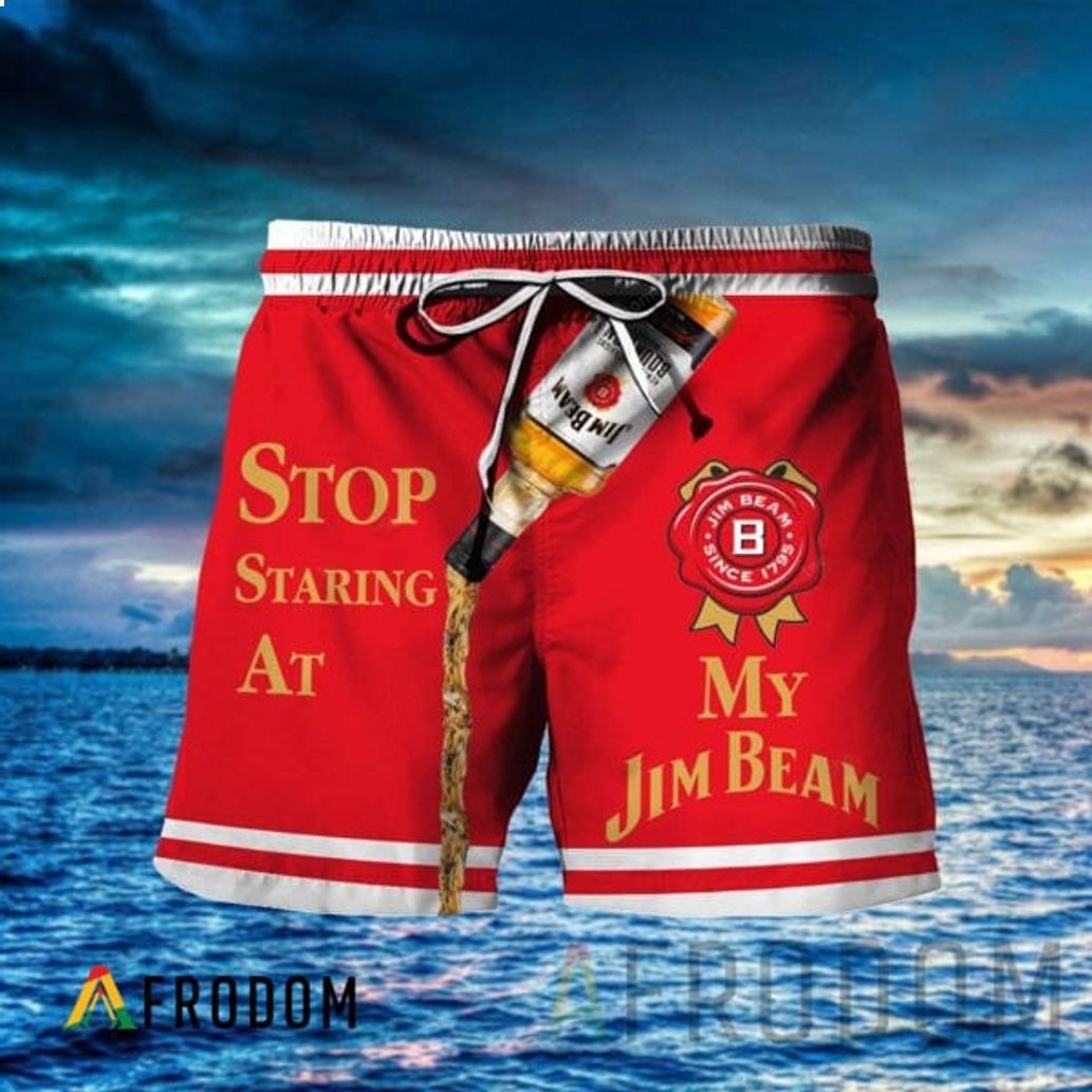 Stop Staring At My Jim Beam Hawaiian Short