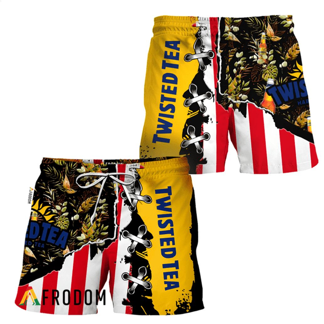 Twisted Tea Vintage Tropical Flower Hawaiian Short