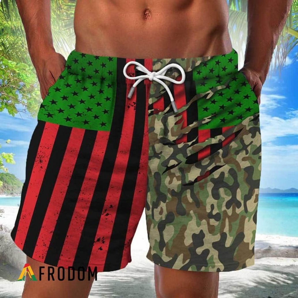 Veteran African American Flag Hawaiian Short