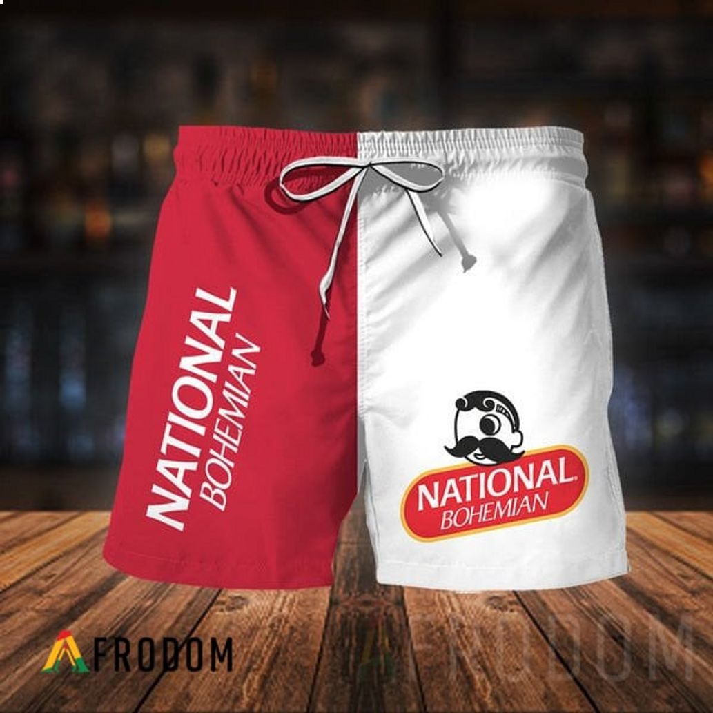 Vintage National Bohemian Beer Classic Pants Hawaiian Short