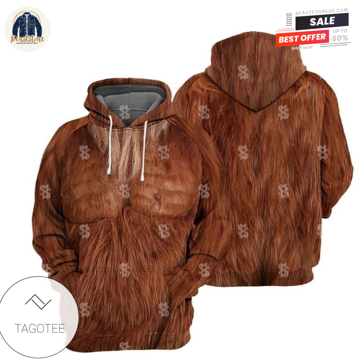 Brown Bigfoot Custom Hoodie