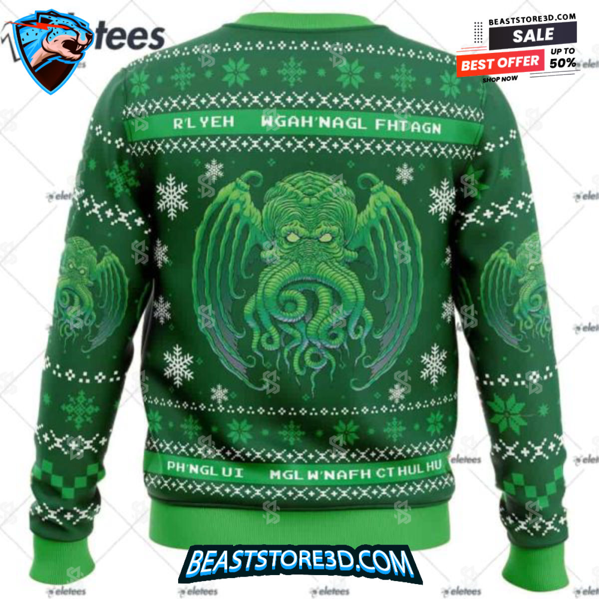 Cthulhu Cultist Christmas Ugly Christmas Sweater
