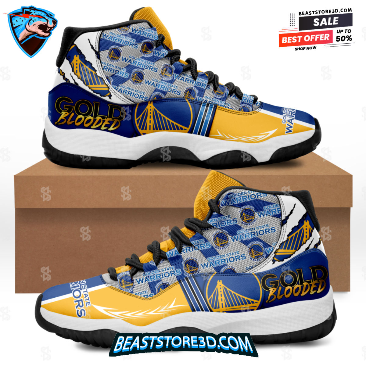 Golden State Warriors Basketball Gold Blooded Air Jordan 11 Shoes